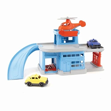 Green Toys Parking Garage - Eco-Friendly 5 Piece Role Play Set for Kids