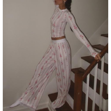 ROAONOCOMO Women Floral Lounge Set for Cozy Living