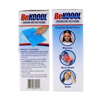 BeKOOOL Cooling Soft Gel Pillow - Reusable Cooling Relief from Migraines, Neck Strain and Fever - Up...