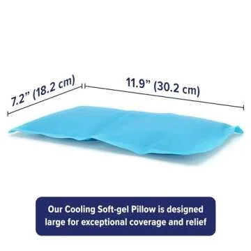 BeKOOOL Cooling Soft Gel Pillow - Reusable Cooling Relief from Migraines, Neck Strain and Fever - Up to 6 Hours of Cooling, Ready to Use, Stays Soft When Frozen