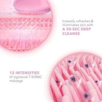 FOREO LUNA mini 3 Ultra-hygienic Facial Cleansing Brush - All Skin Types - Face Massager for Clean & Healthy Face Care - Extra Absorption of Facial Skin Care Products - Waterproof - Pearl Pink