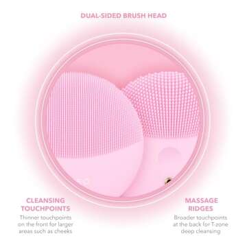 FOREO LUNA mini 3 Ultra-hygienic Facial Cleansing Brush - All Skin Types - Face Massager for Clean & Healthy Face Care - Extra Absorption of Facial Skin Care Products - Waterproof - Pearl Pink