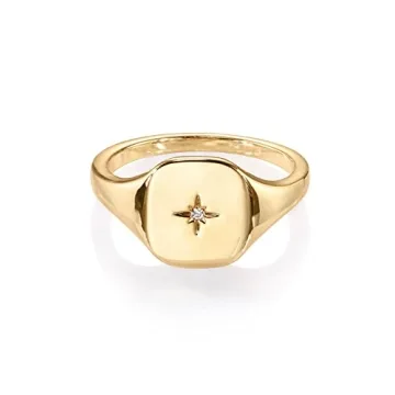 PAVOI 14K Gold Plated Signet Ring | Elegant & Eco-Friendly