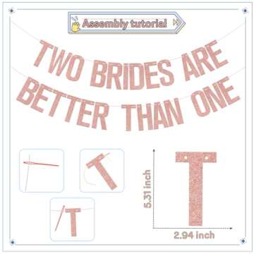 Two Brides Are Better Than One Banner, Lesbian Bachelorette Party Decorations/Gay Bridal Shower Wedd...