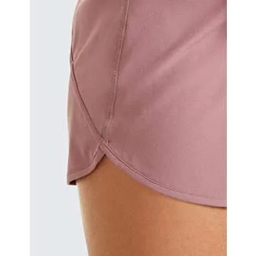CRZ YOGA Women's Quick Dry Workout Running Shorts Mesh Liner - 2.5'' Drawstring Sport Gym Athletic Shorts Zip Pocket Figue X-Small