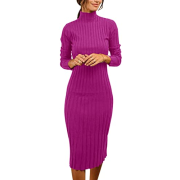 Stylish MEROKEETY Ribbed Sweater Dress for Women
