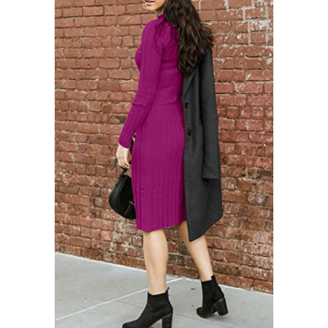 Stylish MEROKEETY Ribbed Sweater Dress for Women