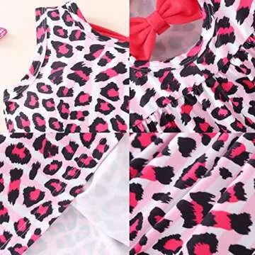 Popshion Toddler Dress Sleeveless Pink Leopard Outfit