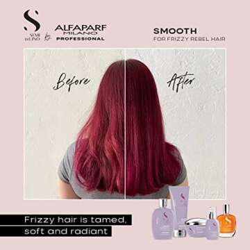 Alfaparf Milano Semi di Lino Smooth Smoothing Cream for Frizzy and Rebel Hair - Controls Frizz - Protects from Heat and Humidity - Straightens and Hydrates Unruly Hair, 4.23 fl. oz.
