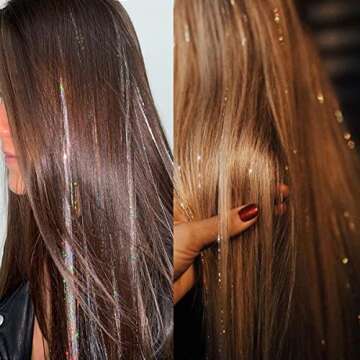 Gold Silver Hair Tinsel Kit for Sparkling Hair Enhancements