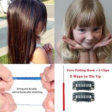Gold Silver Hair Tinsel Kit for Sparkling Hair Enhancements