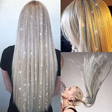 Gold Silver Hair Tinsel Kit for Sparkling Hair Enhancements