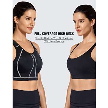 SYROKAN Plus Size Sports Bra: High Support & Comfort