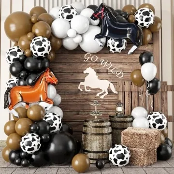 Western Cowboy Balloon Arch Kit - Horse and Cow Theme Party Decor