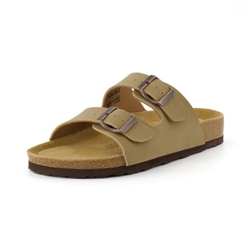 CUSHIONAIRE Women's Lane Cork Footbed Sandal with Comfort