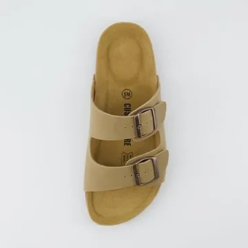 CUSHIONAIRE Women's Lane Cork Footbed Sandal with Comfort
