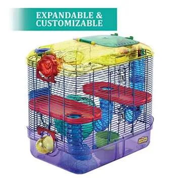 Kaytee CritterTrail Two Level Habitat for Pet Dwarf Hamsters, Gerbils or Mice, Blue