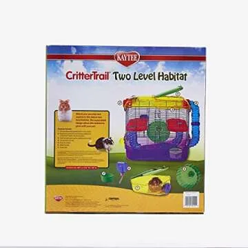 Kaytee CritterTrail Two Level Habitat for Pet Dwarf Hamsters, Gerbils or Mice, Blue