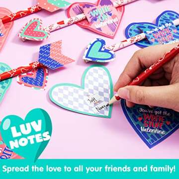JOYIN 36 Pack Valentines Day Cupid's Arrow Pencil Set with Gift Cards, Party Favors for Classroom Exchange Prizes