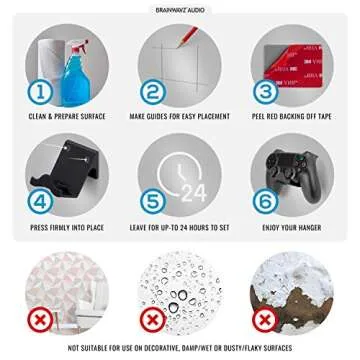 BRAINWAVZ PS4 Controller Wall Hanger - 2 Pack | Stylish & Secure