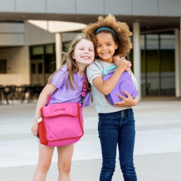 Omie OmieBox Insulated Bento Lunch Box with Leak Proof Thermos Food Jar-3 Compartments, Two Temperature Zones, One Size, (Purple Plum)