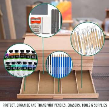 U.S. Art Supply 6-Drawer Artist Storage Box with Compartments