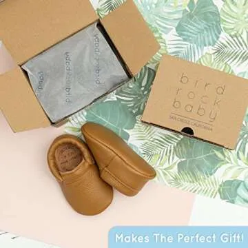 BirdRock Baby Fringeless Genuine Leather Moccasins for Kids