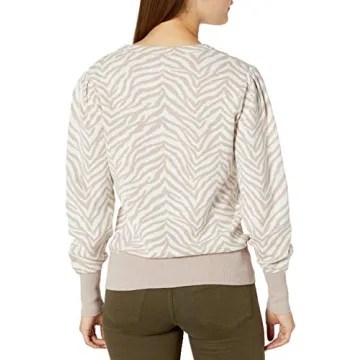 Stylish Cable Stitch Animal Print Sweater for Women