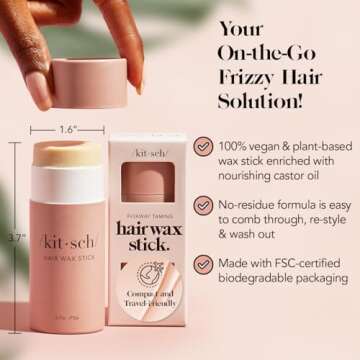 Kitsch Hair Wax Stick & Wet/Dry Brush Bundle for All