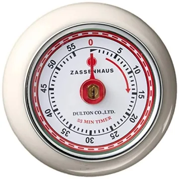 Zassenhaus Cream Retro Magnetic Kitchen Timer 2.7-Inch