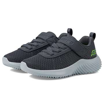 Skechers Kids Kids Bounder-BARONIK Sneaker, Charcoal, 5 US Unisex Toddler