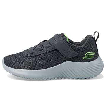 Skechers Kids Kids Bounder-BARONIK Sneaker, Charcoal, 5 US Unisex Toddler