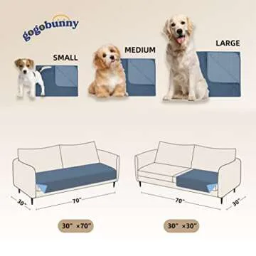 gogobunny 100% Double-Sided Waterproof Dog Bed Cover Pet Blanket Sofa Couch Furniture Protector for Puppy Large Dog Cat, Reversible (30x30 Inch (Pack of 1), Dark Blue/Light Blue)