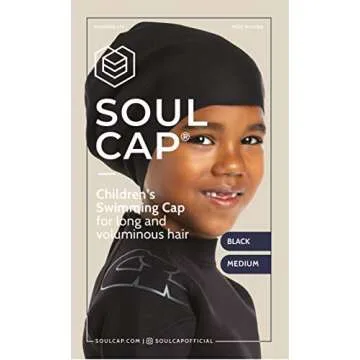 SOUL CAP JR - Large Kid's Silicone Swimming Cap for Long Hair