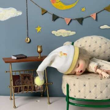 Aizulhomey Metal Miniature Dollhouse Furniture Candy Sofa Size Suitable for 12 in Dolls 1:6 Scale Dollhouse Decoration Dollhouse Accessories White Quilted