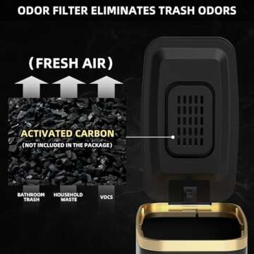 CEROELDA Slim Bathroom Trash Can with Soft Close Lid