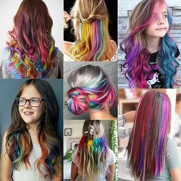 TOFAFA 22 Pcs Colorful Hair Extensions for Fun Looks