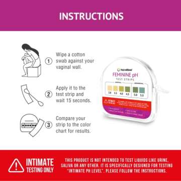 NutraBlast Feminine pH Test Strips 3.0-5.5 | Monitor Intimate Health | Easy to Use & Accurate Women?...