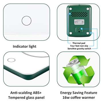 Misby Coffee Warmer, Coffee Cup Warmer with Auto Shut Off, Gravity-Induction Coffee Warmer for Desk ...