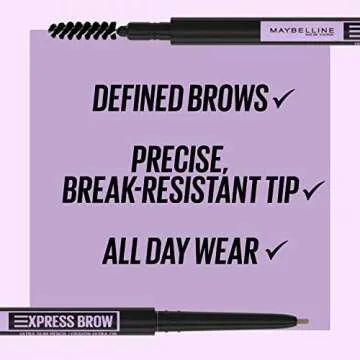 Maybelline Express Brow Ultra Slim Eyebrow Makeup, Brow Pencil with Precision Tip and Spoolie for De...