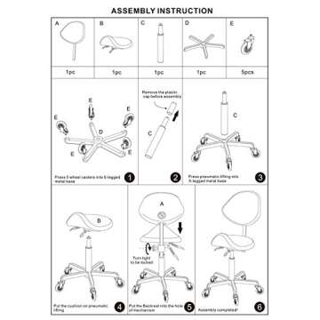 FRNIAMC Adjustable Saddle Stool with Back Support with Wheels Swivel Rolling Ergonomic Office Chair for Home Office Dentict Clinic Beauty Salon Lab Studio(White)