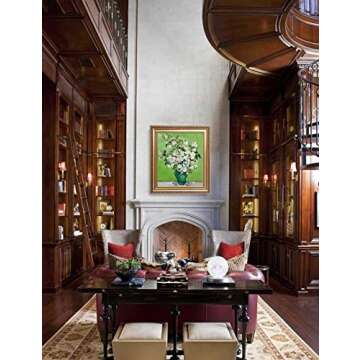 DECORARTS - Pink Roses in a Vase - Vincent Van Gogh. Giclee Print on Canvas with matching Golden-rel...