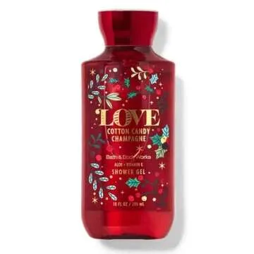 Bath and Body Works Gift Set of 10 oz Shower Gel and 8 oz Lotion (Love Cotton Candy Champagne)