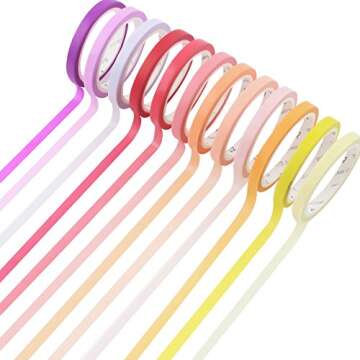 Washi Tape Set 23 Rolls Masking Decorative Tapes Fit DIY Scrapbooking Crafts Wrapping Thin