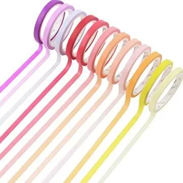 Washi Tape Set 23 Rolls Masking Decorative Tapes Fit DIY Scrapbooking Crafts Wrapping Thin