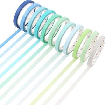Washi Tape Set 23 Rolls Masking Decorative Tapes Fit DIY Scrapbooking Crafts Wrapping Thin