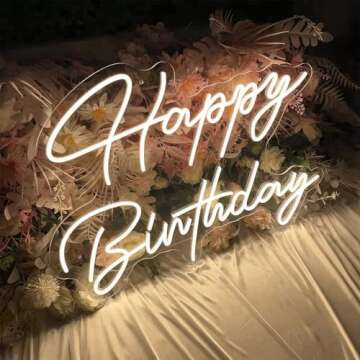 LED Neon Sign Night Light for Birthday & Holiday Decor