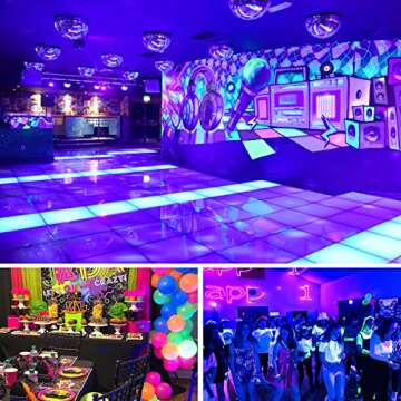 2-Pack Black Light LED Black Light Bars, IP65 Waterproof Black Lights, Glow-in-The-Dark Party Lights for Blacklight Parties, bedrooms, Body Paint, Stage Lighting, and Fluorescent Poster