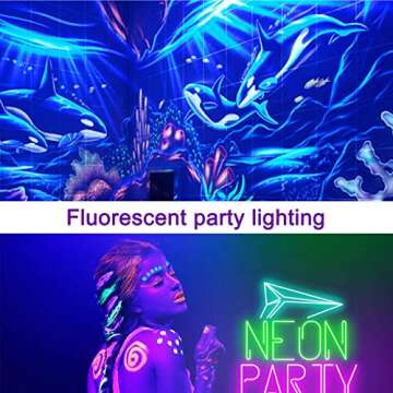 2-Pack Black Light LED Black Light Bars, IP65 Waterproof Black Lights, Glow-in-The-Dark Party Lights for Blacklight Parties, bedrooms, Body Paint, Stage Lighting, and Fluorescent Poster