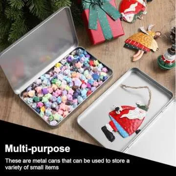 2 Pack Hinged Tin Box Rectangular Metal Tin Box With Lid Metal Hinged Tins Box Containers Silver Metal Rectangular Tins For Watercolor Jewelry Pen Eraser Pill Candy Craft Organize 7 X 4.25 X 0.59'